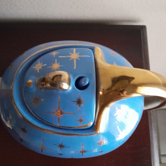 HALL Periwinkle Atomic Starburst 6 Cup Teapot - Picture 2 of 9